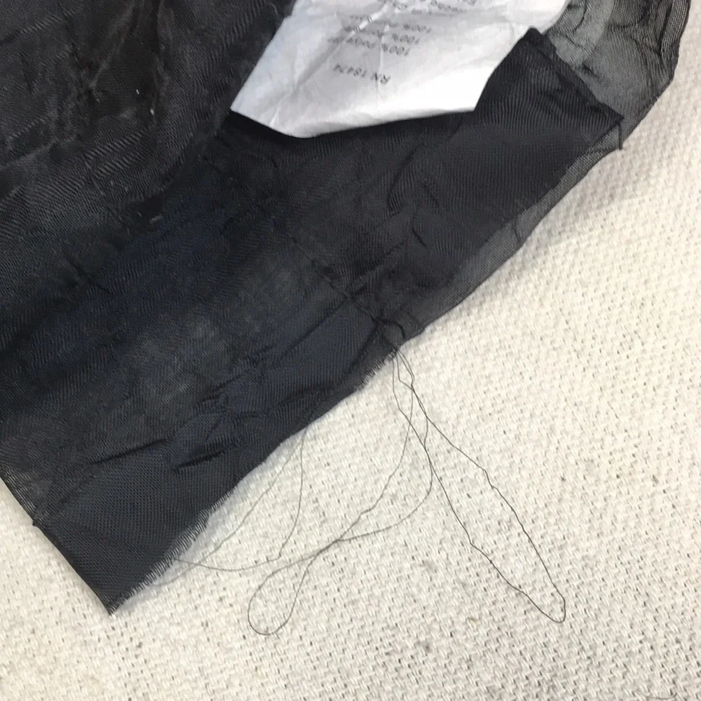 Pair 51x84 Black Crinkle Sheer Voile Curtain Panel